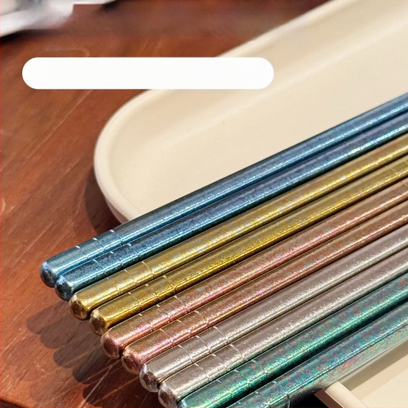 Titánové paličky, 2-5 párov, zrkadlovo leštené, svetlý luxusný štýl, Cloud Dew značka