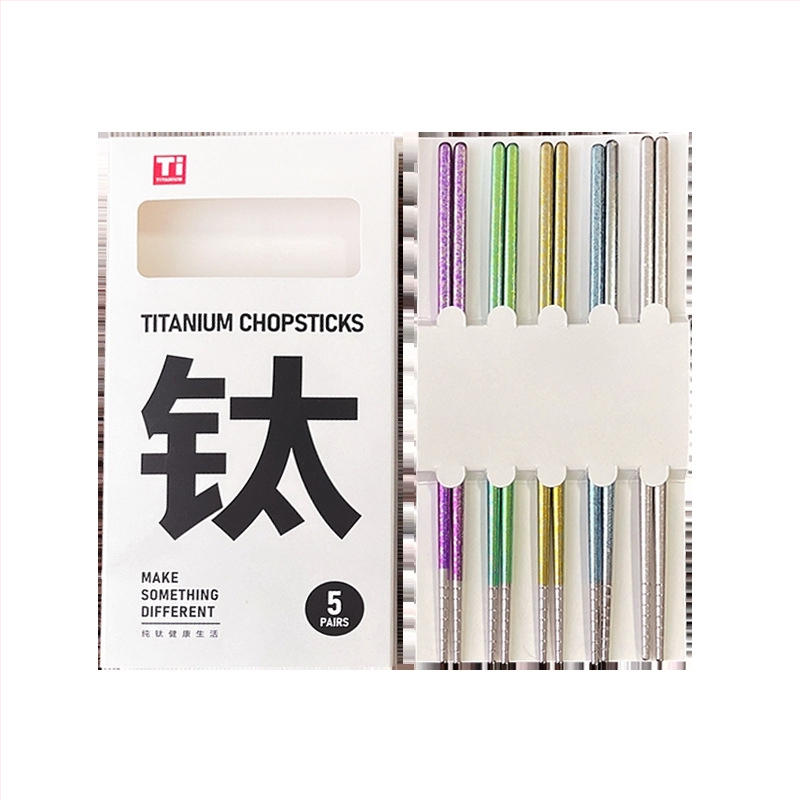 Titánové paličky, 2-5 párov, zrkadlovo leštené, svetlý luxusný štýl, Cloud Dew značka