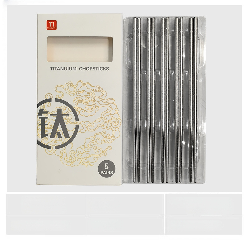 Titánové paličky, 2-5 párov, zrkadlovo leštené, svetlý luxusný štýl, Cloud Dew značka