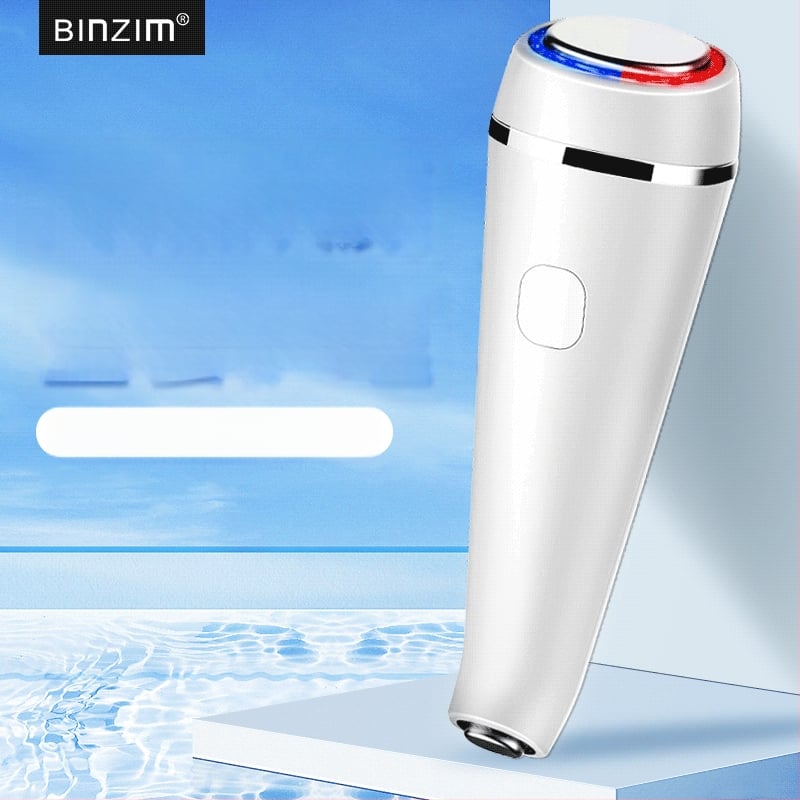 Prenosný prístroj na krásu s režimami teplo a chlad a LED svetelnou terapiou pre masáž tváre a očí, s vstavanou batériou 800–1000 mAh