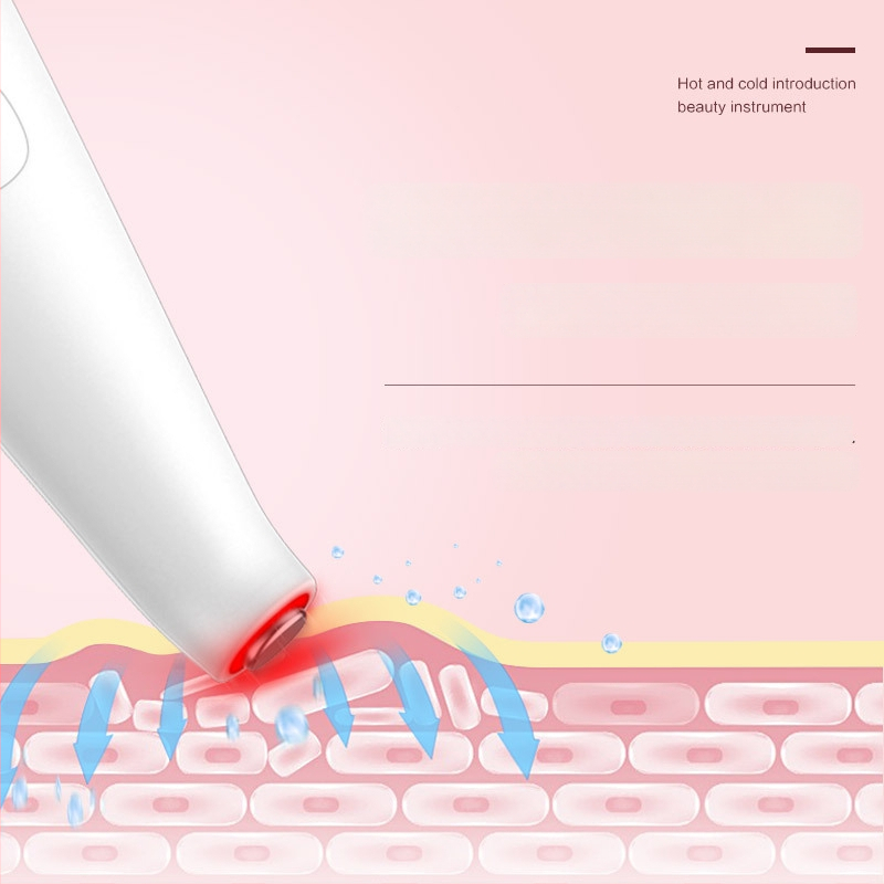 Prenosný prístroj na krásu s režimami teplo a chlad a LED svetelnou terapiou pre masáž tváre a očí, s vstavanou batériou 800–1000 mAh