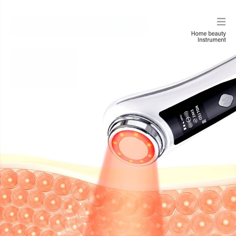 Prenosné domáce elektrické zariadenie na čistenie tváre s teplým svetlom a farebným svetlom pre omladenie pleti, lifting a masáž tváre — negatívne ióny, proti vráskam, obnova pokožky; vstavaná batéria 500-800 mAh; IPX0