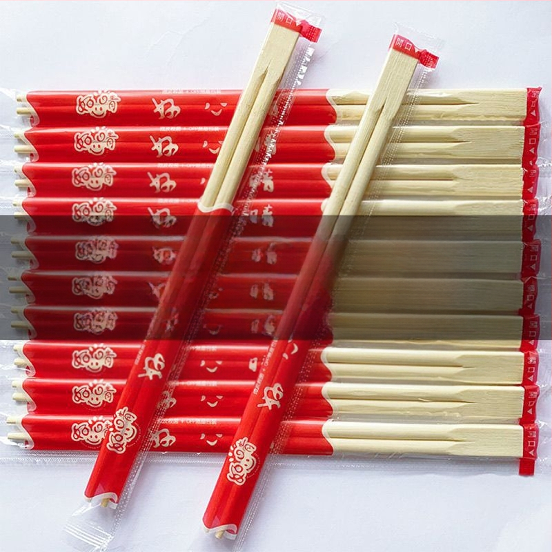 Jednorázové bambusové chopsticks s integrovaným dvojitým dizajnom, guľatý profil