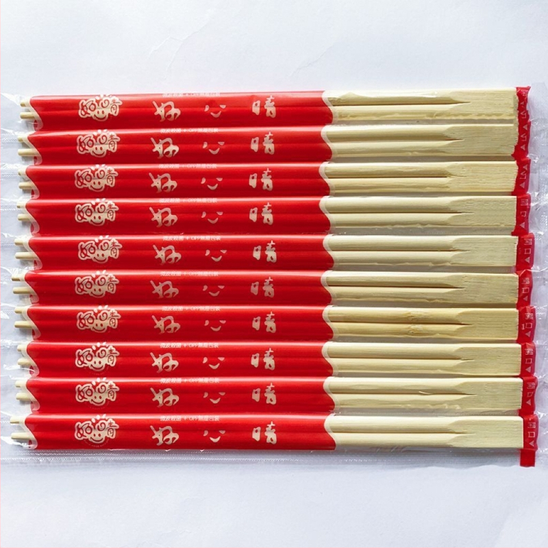 Jednorázové bambusové chopsticks s integrovaným dvojitým dizajnom, guľatý profil