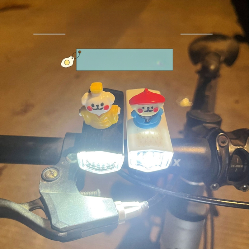 Предна велосипедна светлина за нощно каране — сладък карикатурен дизайн, съвместима с планински пътища (Модел: ltao1025187043; Тип светлина: предна; За: нощно каране; Функция: предупредителна светлина)