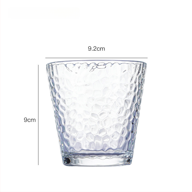 Sklenený pohár na pivo v japonskom štýle s brúsenou textúrou, bez rúčky, sodálime sklo, jeden kus, možnosť potlače loga