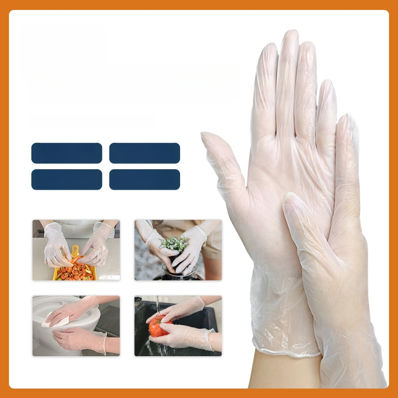 Blue Guard jednorazové vinilové rukavice, vodotesné, potravinárskej kvality, na lekárske, potravinárske a priemyselné použitie, priehľadné