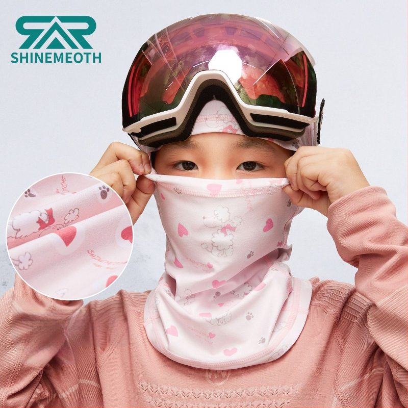 Detská lyžiarska maska s plnou ochranou tváre, polyesterová tkanina, značka Shinemeoth/Sunmusi, licencovaná privátna značka