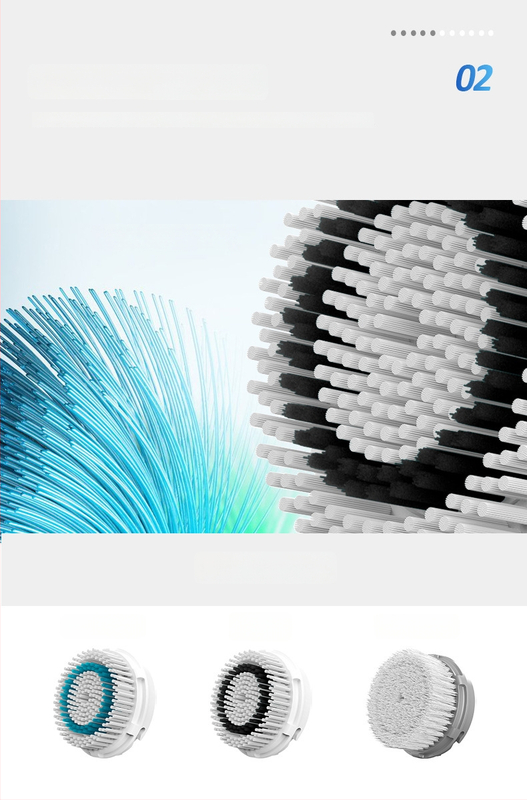 Burros bezdrôtové nabíjanie ultrazvuková čistiaca kefka na tvár s vibráciou, vodotesná, čistenie pórov