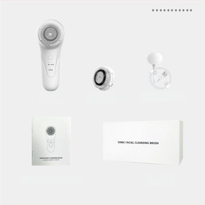 Burros bezdrôtové nabíjanie ultrazvuková čistiaca kefka na tvár s vibráciou, vodotesná, čistenie pórov