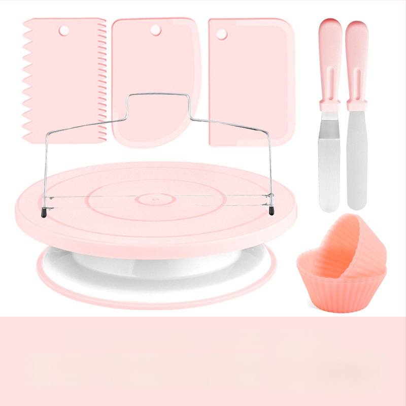 Set na zdobenie tort s otočnou podložkou – nerezová oceľ, nepravidelný tvar; 207 dielov; zahŕňa zdobiace trubičky, vrecká, špachtle a formy na muffin; značka qiao; uvedené v roku 2025