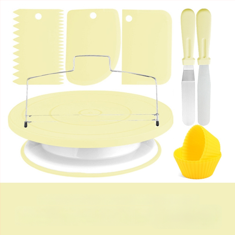 Set na zdobenie tort s otočnou podložkou – nerezová oceľ, nepravidelný tvar; 207 dielov; zahŕňa zdobiace trubičky, vrecká, špachtle a formy na muffin; značka qiao; uvedené v roku 2025