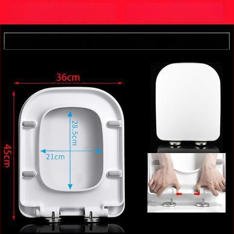 Štvorecný kryt na záchod, hrubší a odolný, s výplňou, nastaviteľná vzdialenosť montážnych otvorov 10–18 mm, materiál: močovina-formaldehydová živica