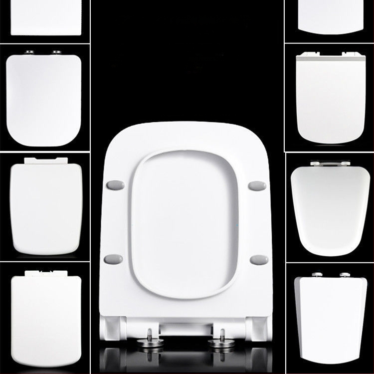 Štvorecný kryt na záchod, hrubší a odolný, s výplňou, nastaviteľná vzdialenosť montážnych otvorov 10–18 mm, materiál: močovina-formaldehydová živica