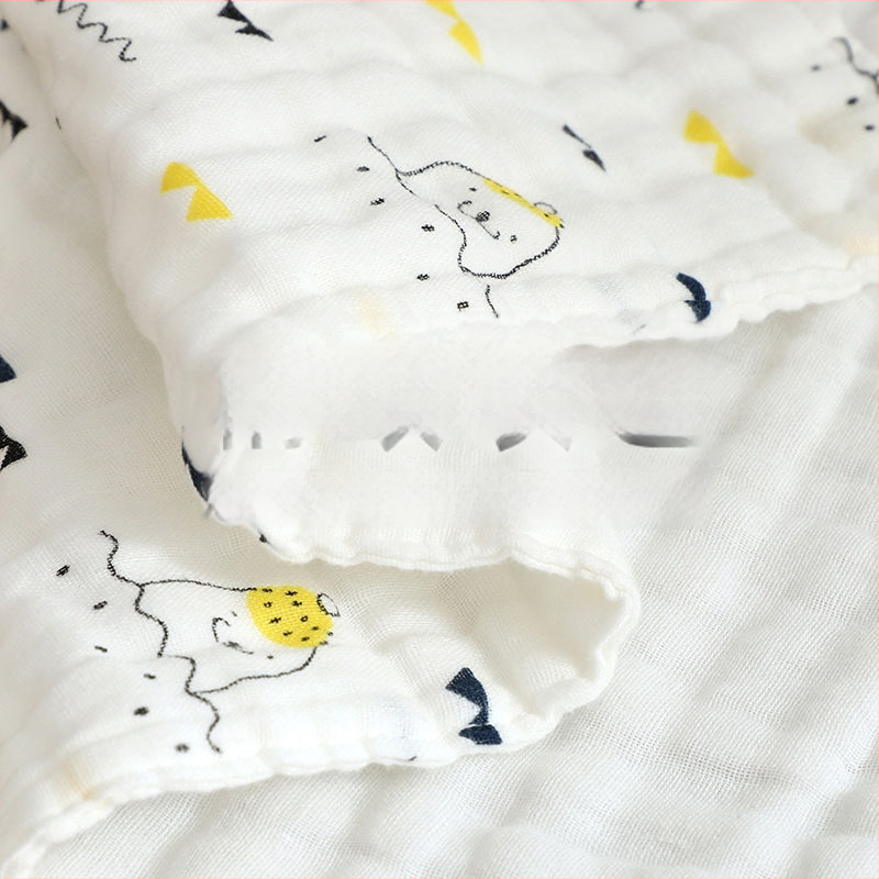 Detský štvorcový gázy uterák, 40-count bavlna, tkané combed vlákno, 25 g, vzor s zvieratami a kvetmi