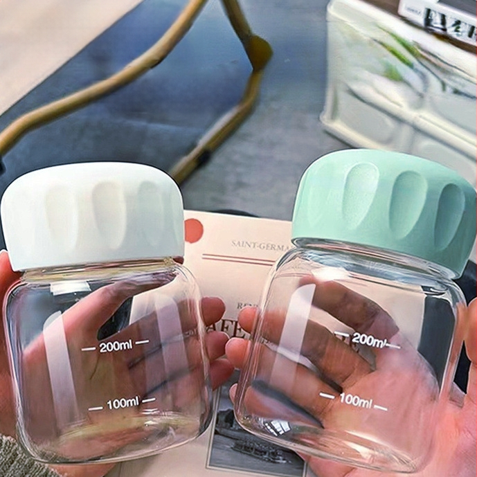 Ručný pohár z borosilikátového skla, vysoká tepelná odolnosť, nepravidelný tvar, dvojdielny set