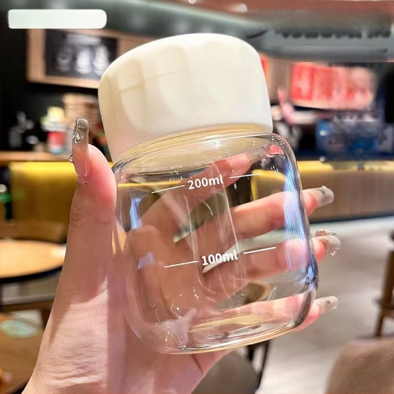 Ručný pohár z borosilikátového skla, vysoká tepelná odolnosť, nepravidelný tvar, dvojdielny set