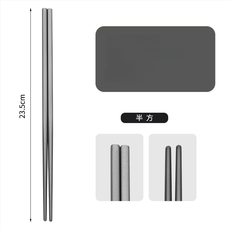 Ti·walker štvorcové jedálenské paličky z čistého titánu – čistý titán, odolné voči plesniam, protišmykové, proti popáleninám, dutá izolácia, prenosné na kempovanie