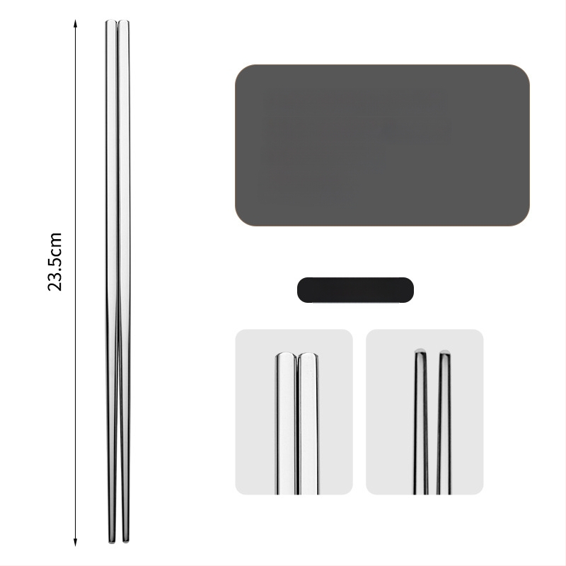 Ti·walker štvorcové jedálenské paličky z čistého titánu – čistý titán, odolné voči plesniam, protišmykové, proti popáleninám, dutá izolácia, prenosné na kempovanie