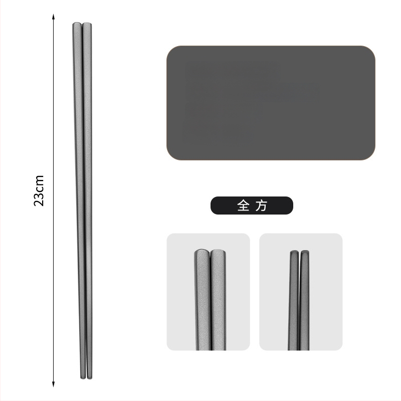 Ti·walker štvorcové jedálenské paličky z čistého titánu – čistý titán, odolné voči plesniam, protišmykové, proti popáleninám, dutá izolácia, prenosné na kempovanie