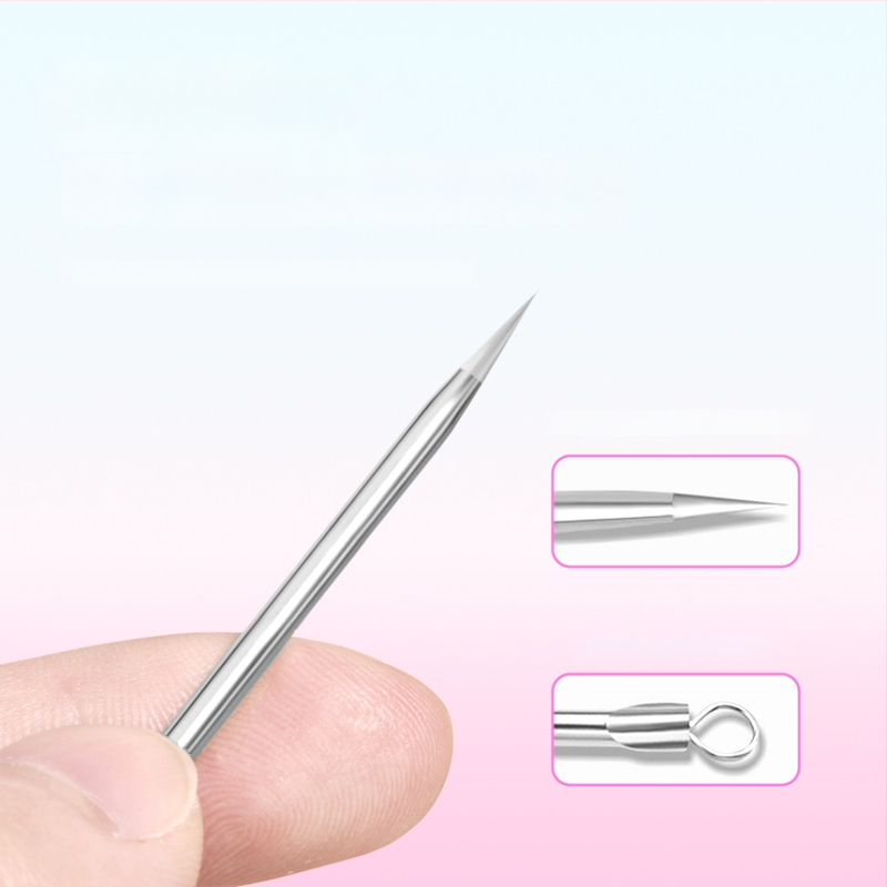 Idealful Ihla na akné – kozmetický nástroj na pleť z nehrdzavejúcej ocele, balenie 144, bežné použitie