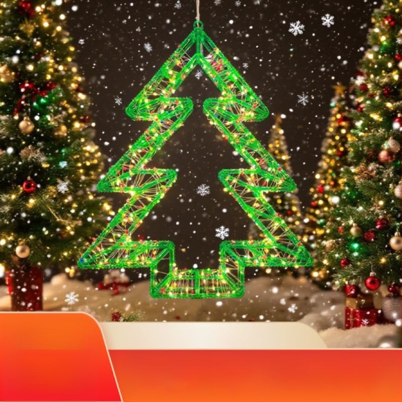 LED meďový drôt vianočný svetelný reťaz vonkajší, stromčekový tvar (1200 výkon; 220V DC; IP44; tlačidkové ovládanie; DC napájanie)