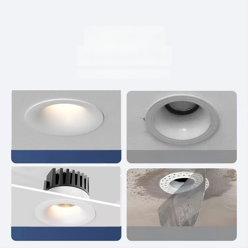 LED zapustený bezrámový oblúkový downlight, 6–10W, 220V, CRI≥90, 3000K/4000K/6000K, hliník
