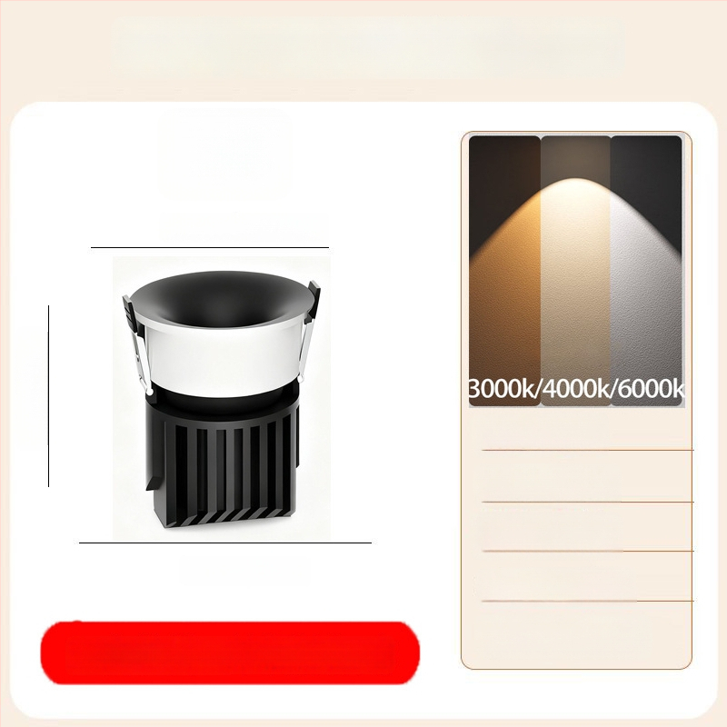 LED zapustený bezrámový oblúkový downlight, 6–10W, 220V, CRI≥90, 3000K/4000K/6000K, hliník