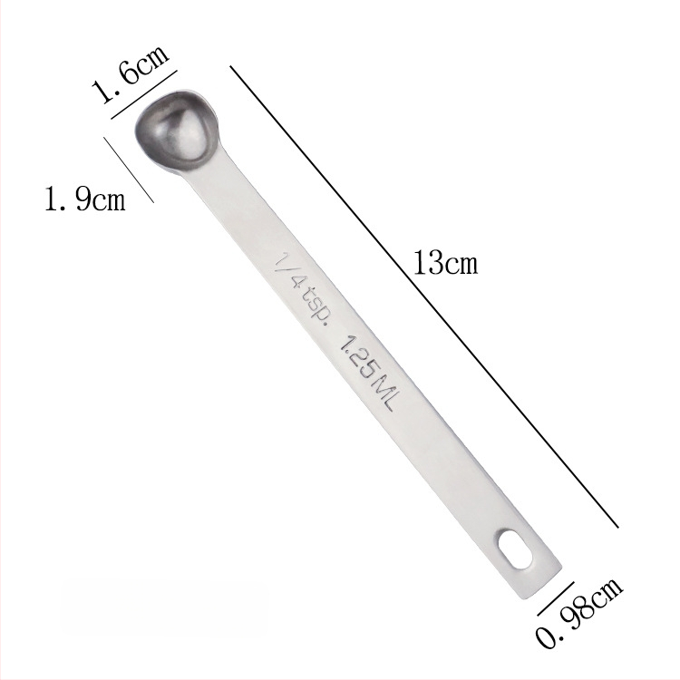 Sada meracích lyžíc zo 304 nerezovej ocele, štvorcový tvar, s meracou stupnicou, pre domácu kuchyňu