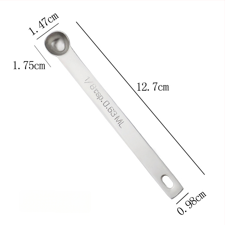 Sada meracích lyžíc zo 304 nerezovej ocele, štvorcový tvar, s meracou stupnicou, pre domácu kuchyňu