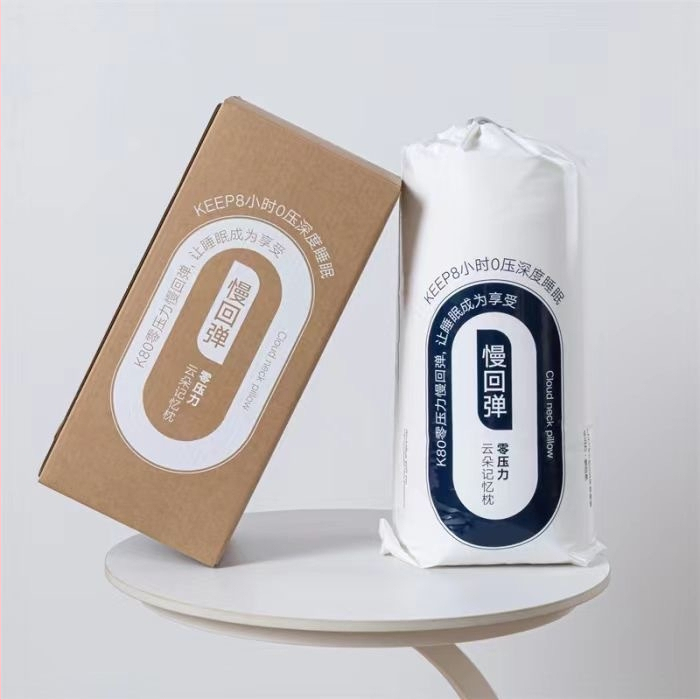 Vankúš s pamäťovou penou na oporu krku, obdĺžnikovité jadro, pletený poťah, 0,5–1,0 kg, prispôsobiteľný