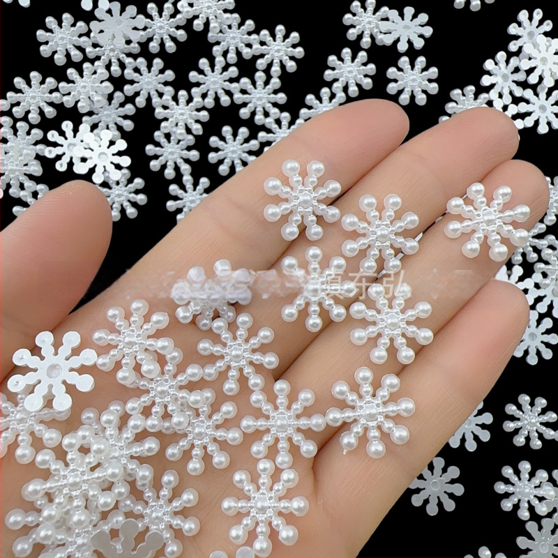 DIY príslušenstvo z ABS plastu s perleťovým leskom, vzor snehová vločka, značka Donghong