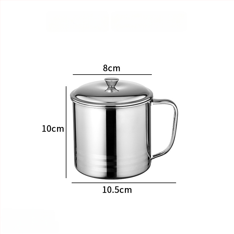 Detský pohár z nehrdzavejúcej ocele 304 s viečkom a držiakom