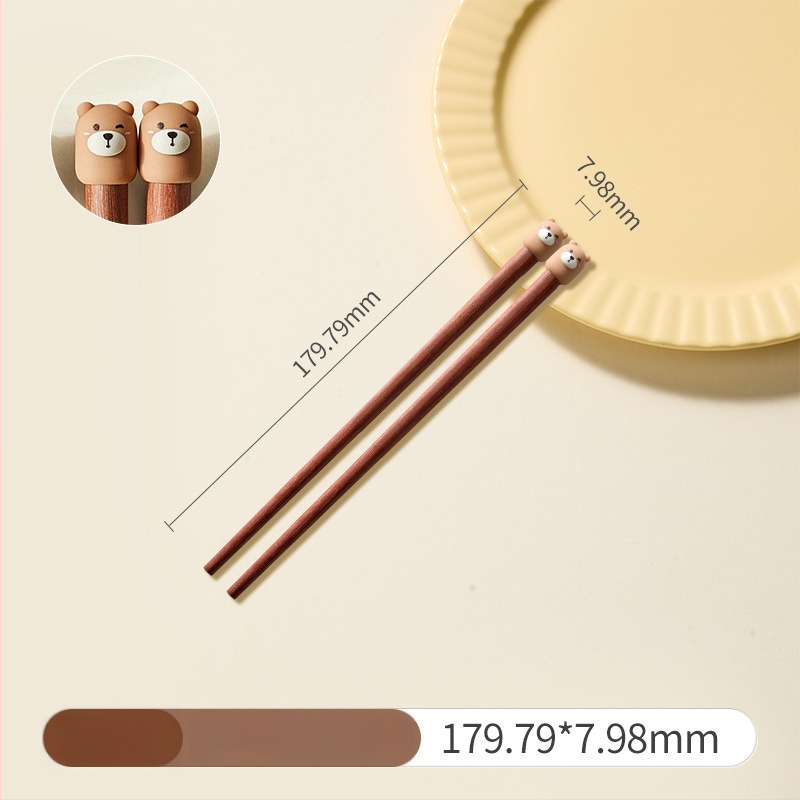 Palice na jedenie s karikatúrnym vzorom, roztomilý štýl, materiál: santalové drevo + PVC, s logom, prispôsobiteľné