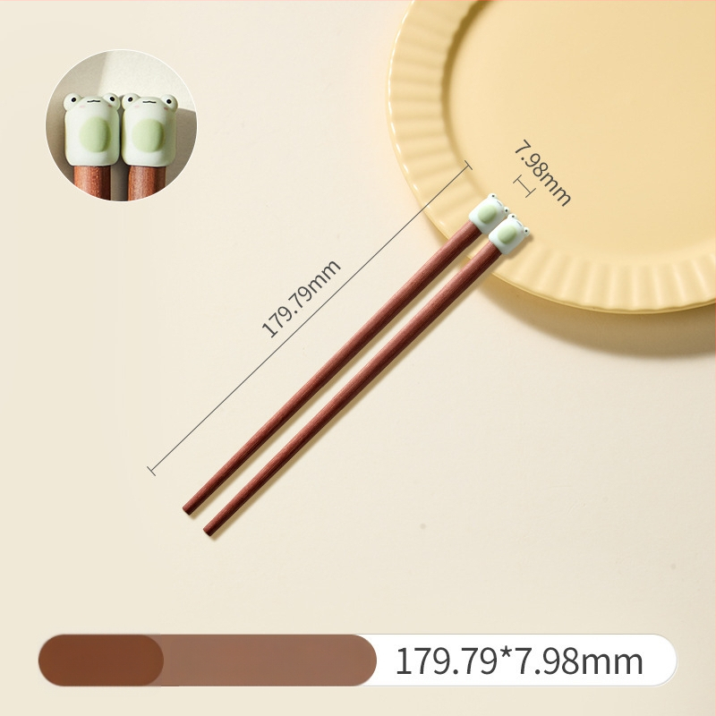 Palice na jedenie s karikatúrnym vzorom, roztomilý štýl, materiál: santalové drevo + PVC, s logom, prispôsobiteľné