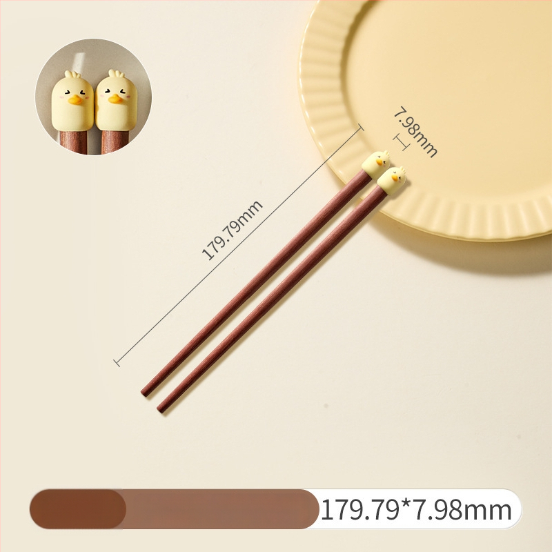 Palice na jedenie s karikatúrnym vzorom, roztomilý štýl, materiál: santalové drevo + PVC, s logom, prispôsobiteľné