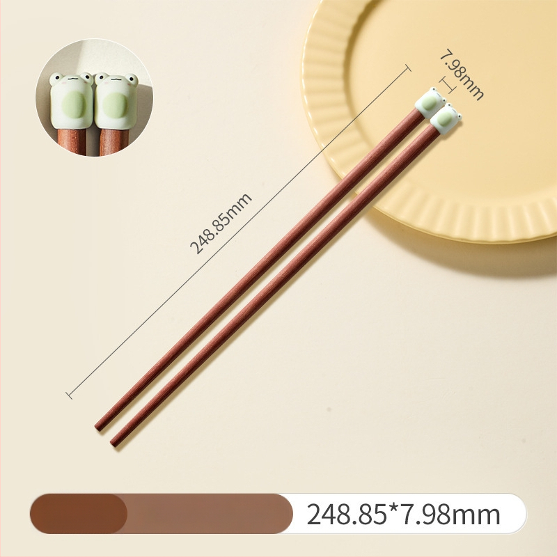 Palice na jedenie s karikatúrnym vzorom, roztomilý štýl, materiál: santalové drevo + PVC, s logom, prispôsobiteľné