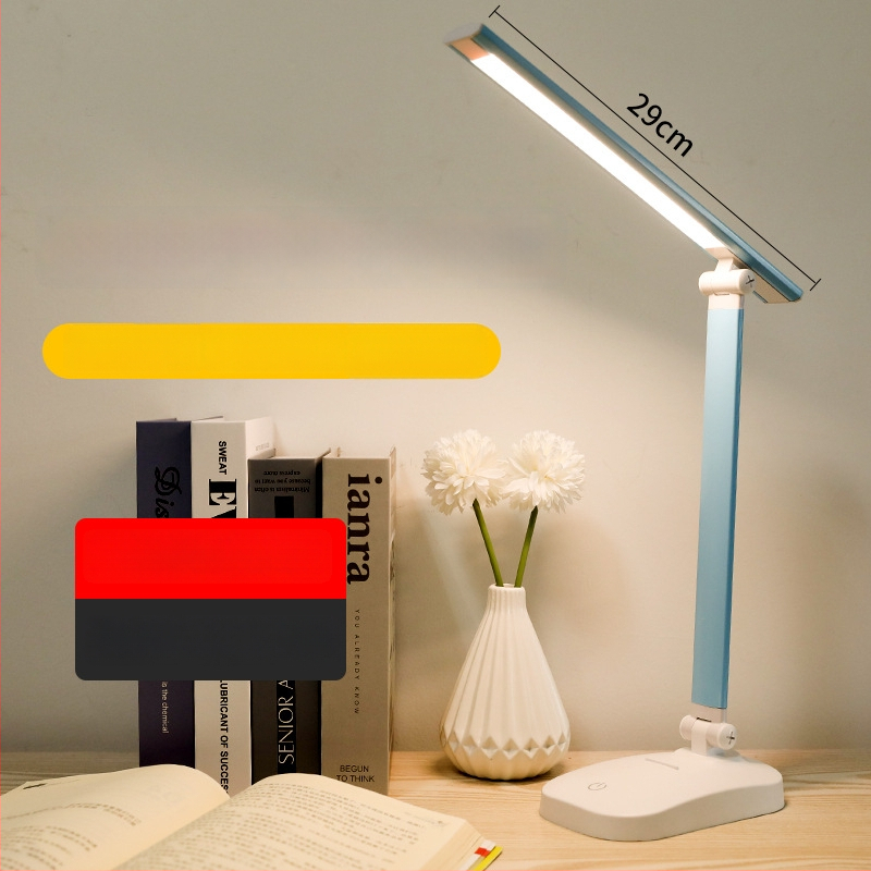 LED skladacia stolná lampa s USB nabíjaním a napájaním zo zásuvky, dotykové ovládanie, stmievateľná a teplotne nastaviteľná farba svetla, s vstavanou batériou