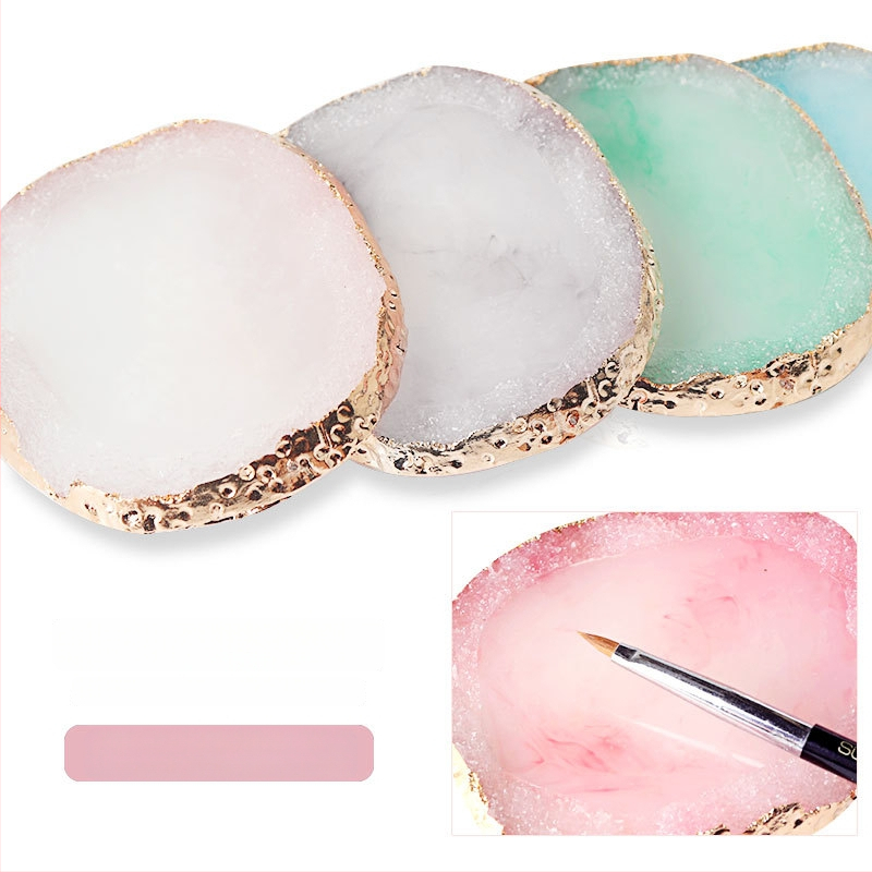 Honuo Japonský štýl manikúry – Displejová doska z agatovej, krištálovej a živicovej pre nechty, rekvizita na fotografovanie