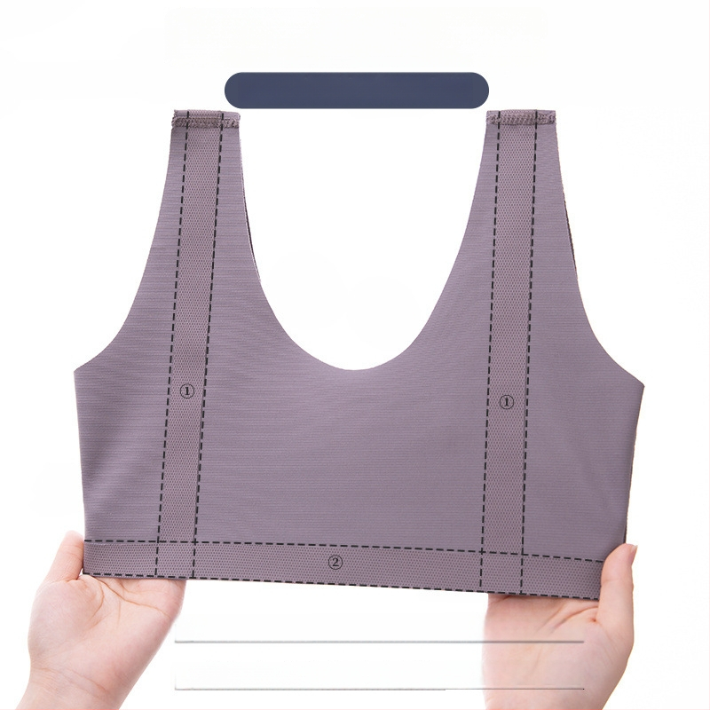 Bezšvová podprsenka v štýle vesty s predným zapínaním, 3/4 košík, hlavný materiál nylon 80–90%, podšívka z elastanu, dizajn bez chrbta s vypchávkami na prsia, priedušný