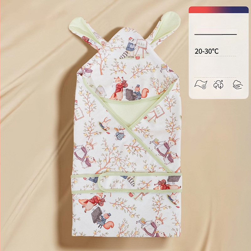 Новородено памучно квилтово одеяло, 100% памук, тегло до 0,5 кг, лято, карикатурен стил.