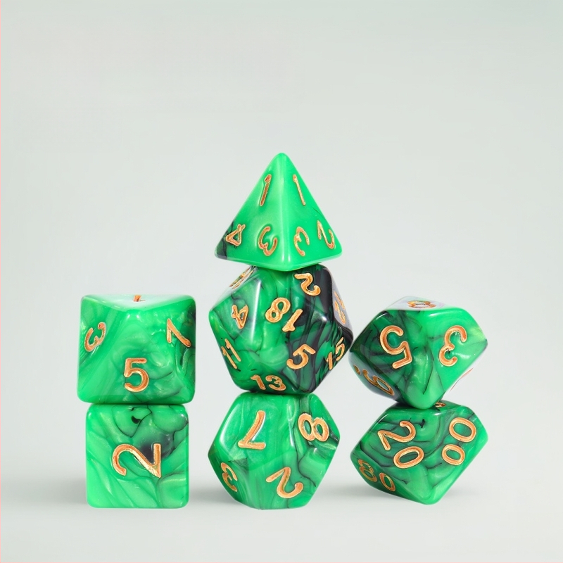 Akril 20 oldalú kocka készlet ajándékdobozban, kerek sarkokkal, testre szabható feldolgozás elérhető