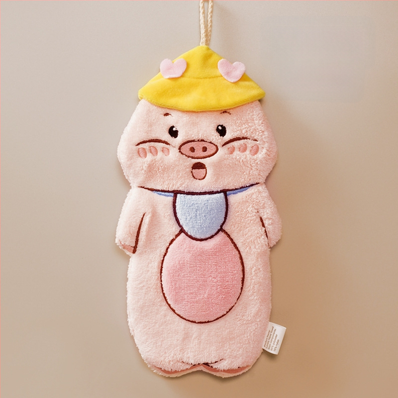 Παιδική κρεμάστρα πετσέτας χεριών με χαριτωμένο καρτούν, απορροφητική και γρήγορου στεγνώματος φλίς κοραλλιού, κεντημένη, μάρκα Pooky Bear, 32s νήματα, βάρος 50-80 g