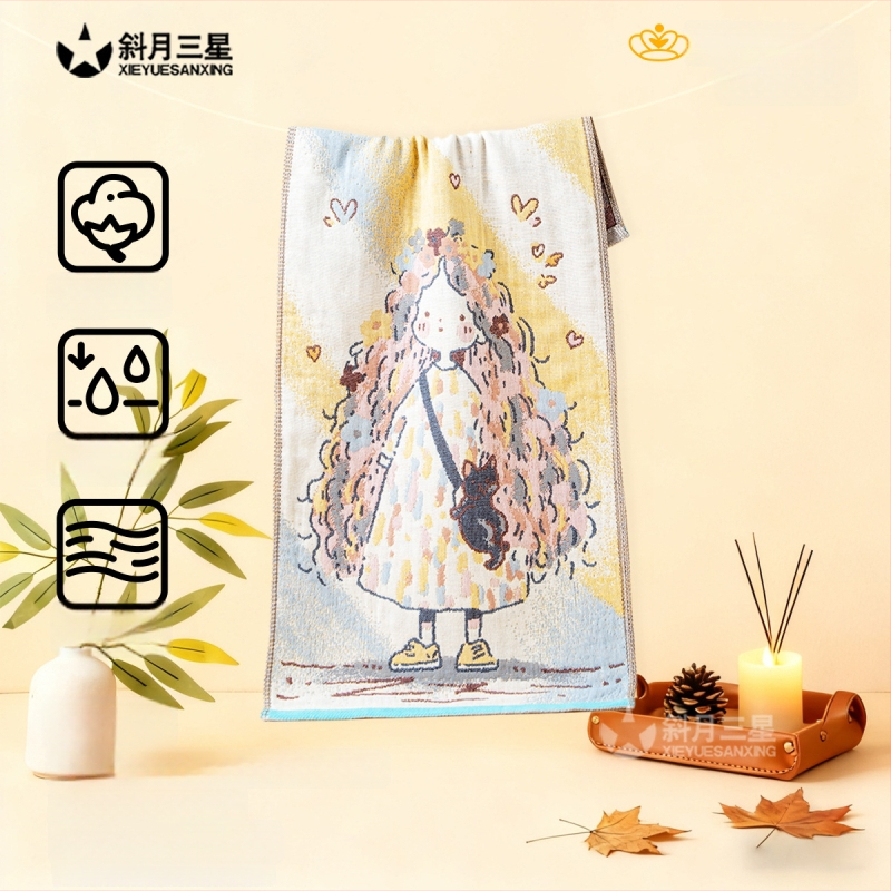 Βρεφική πετσέτα προσώπου, μαλακή, φιλική προς το δέρμα και απορροφητική — γάζα ύφασμα, 95 g, Μάρκα Slanting Moon Three Stars