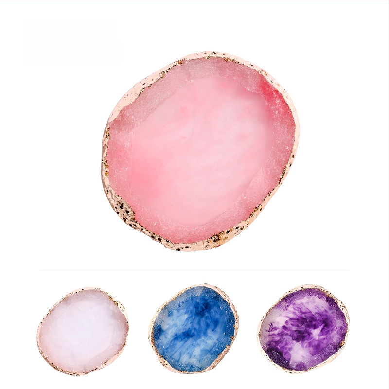 Dokončený nail art zobrazovací panel - Agátová podložka, farebné maľovanie, krištáľovo mramorový vzor, 1 ks, Materiál: Iný