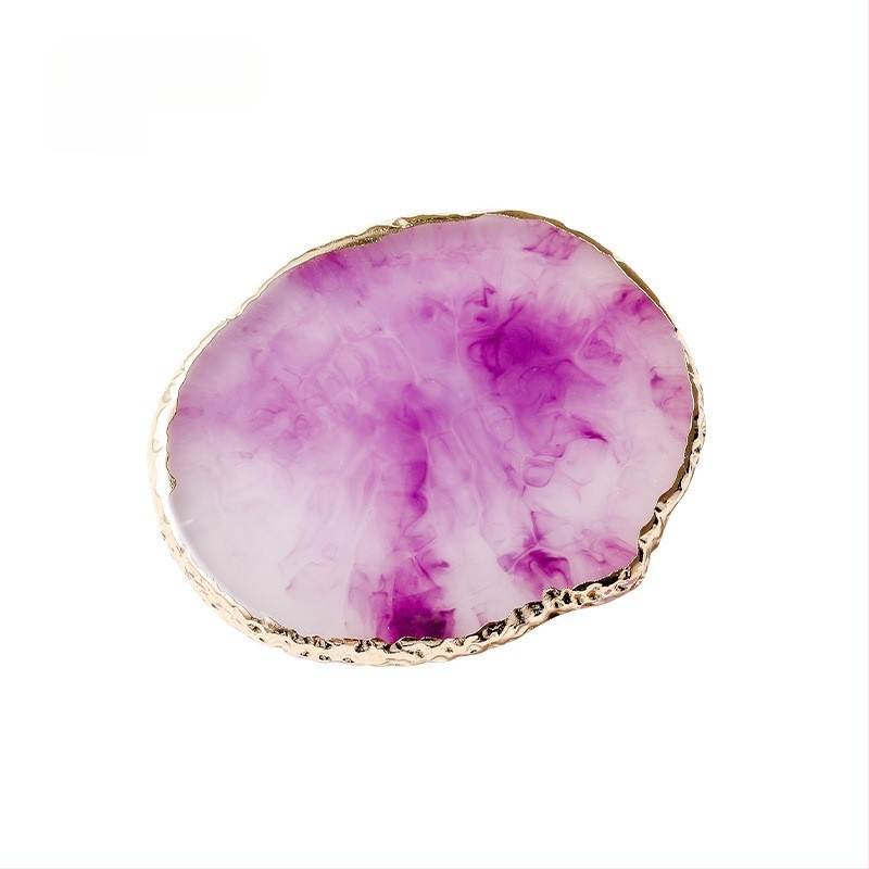 Dokončený nail art zobrazovací panel - Agátová podložka, farebné maľovanie, krištáľovo mramorový vzor, 1 ks, Materiál: Iný