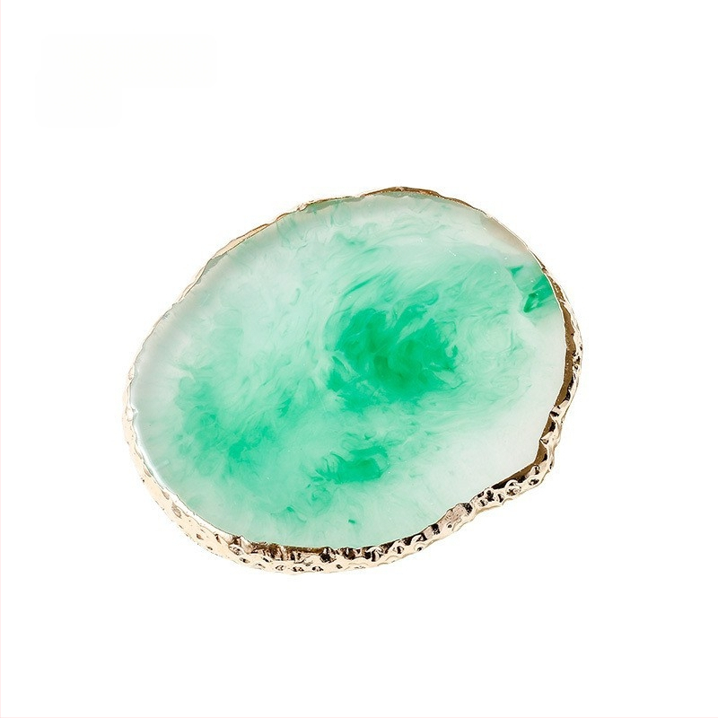 Dokončený nail art zobrazovací panel - Agátová podložka, farebné maľovanie, krištáľovo mramorový vzor, 1 ks, Materiál: Iný