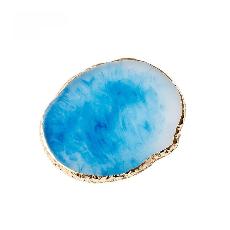 Dokončený nail art zobrazovací panel - Agátová podložka, farebné maľovanie, krištáľovo mramorový vzor, 1 ks, Materiál: Iný