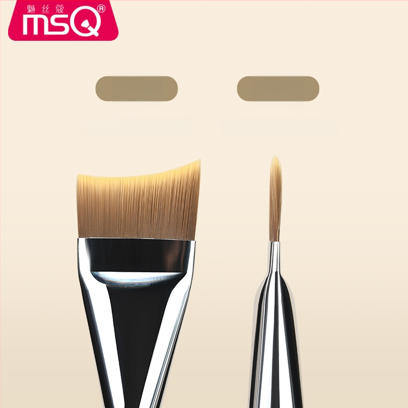 Foundation štetec na make-up, syntetické vlákna, plastová rúčka, prenosný, 1 ks