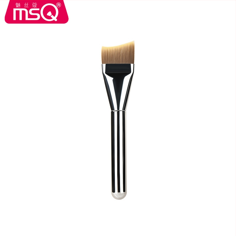 Foundation štetec na make-up, syntetické vlákna, plastová rúčka, prenosný, 1 ks